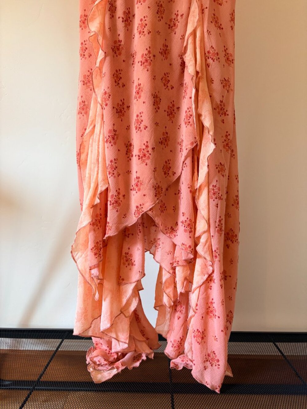 Free People Peach Floral Ruffle Maxi Dress - Picture 7 of 7